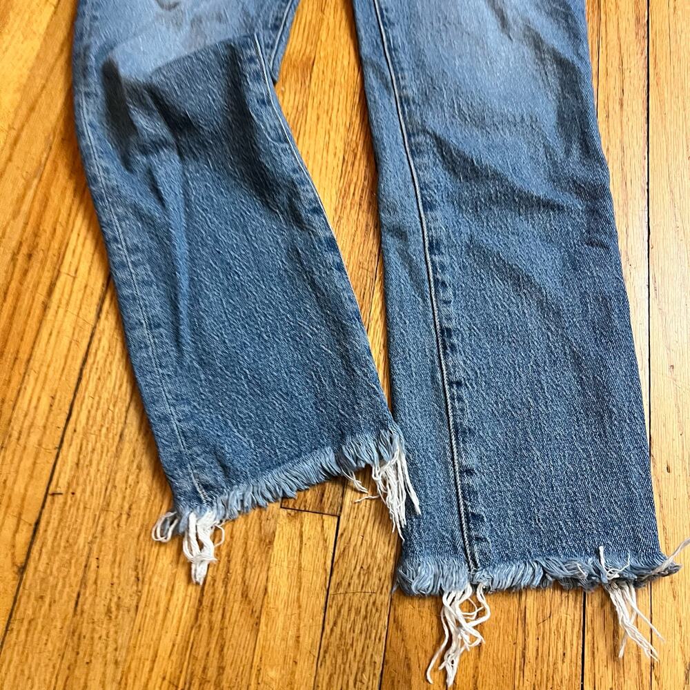 Madewell Jeans Womens 25 Perfect Vintage Blue Denim High Rise Fray Ankle - Picture 3 of 10